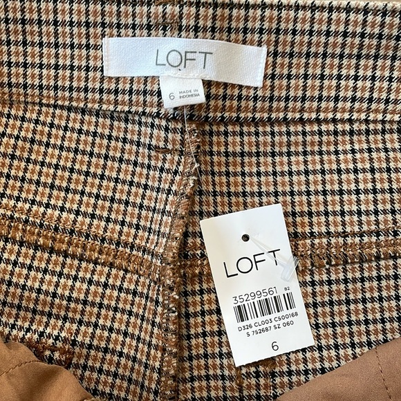 Loft Five Pocket Flare Pants in Plaid Bi-Stretch Size 6 NWT - Picture 8 of 12